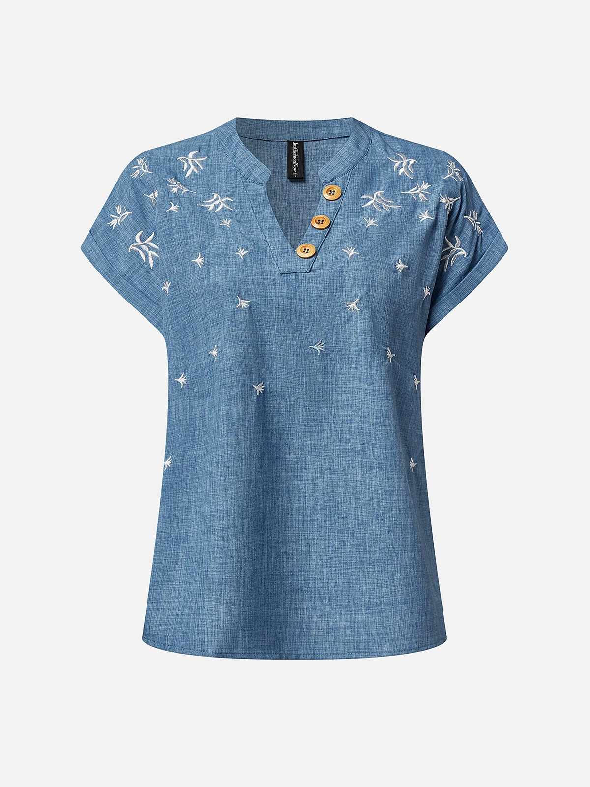 Loose Embroidery Casual Blouse
