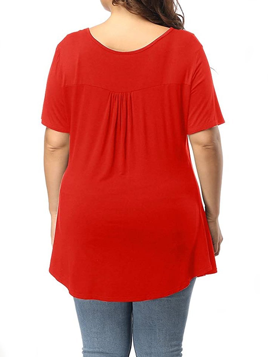 JFN Short Sleeve Solid Casual Top