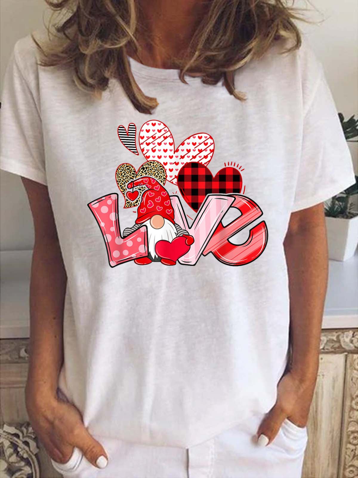 Women's Short Sleeve Tee T-shirt Summer Letter Cotton-Blend Crew Neck Going Out Casual Top