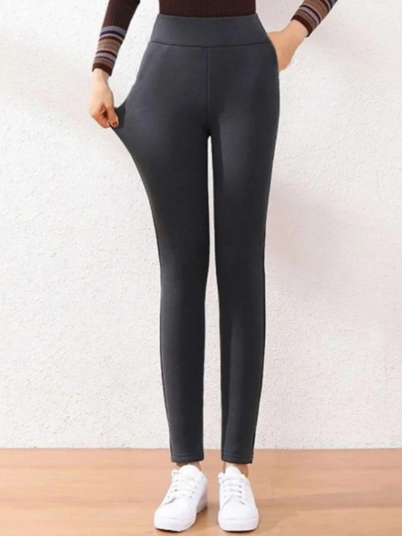 Women's Casual Plain Lambswool Spring/Fall Long Leggings