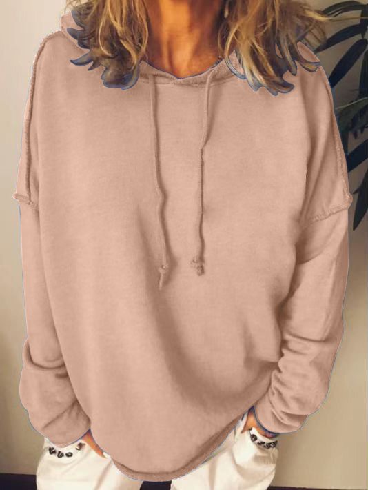 Women's Plain Spring/Fall Long Sleeve Casual Daily Hoodie