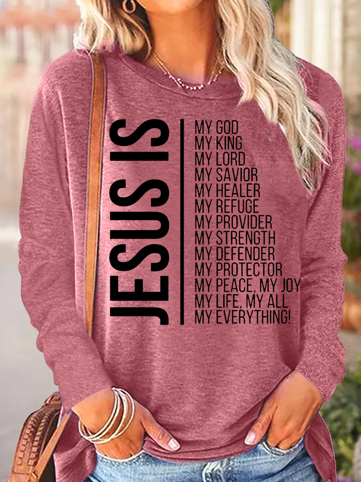 Women's Long Sleeve Blouse Spring/Fall Text Letters Cotton-Blend Crew Neck Daily Going Out Casual Top