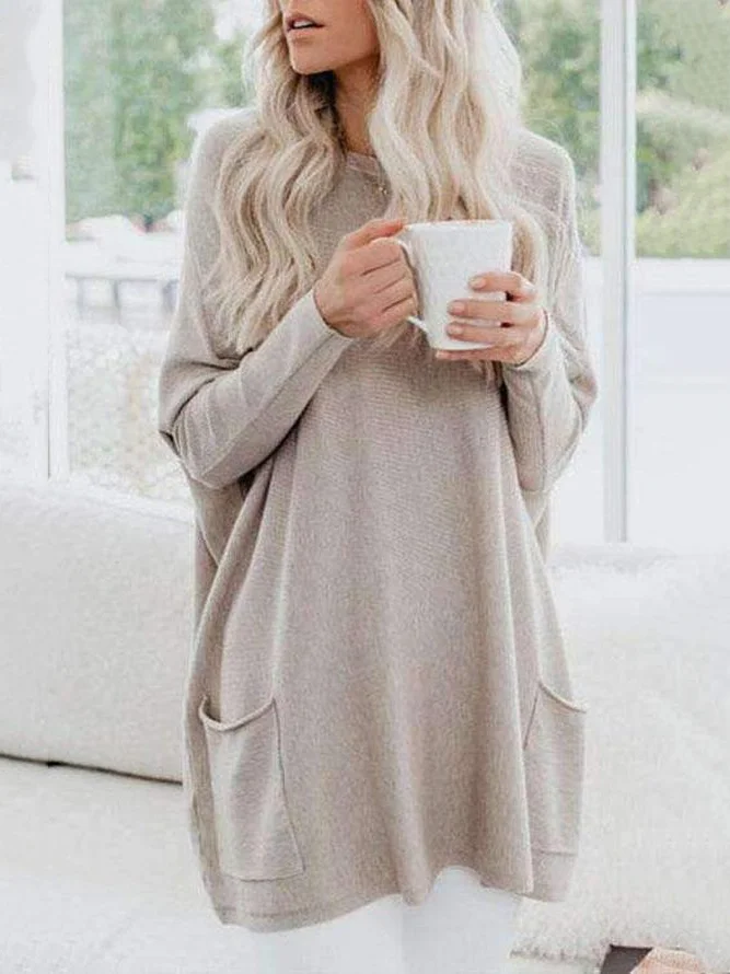 Casual Loose Knit Comfortable Long Sleeve Dress