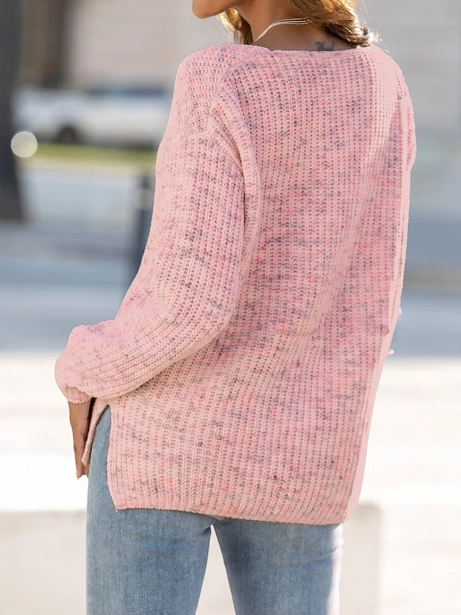 Wool/Knitting Casual V Neck Sweater