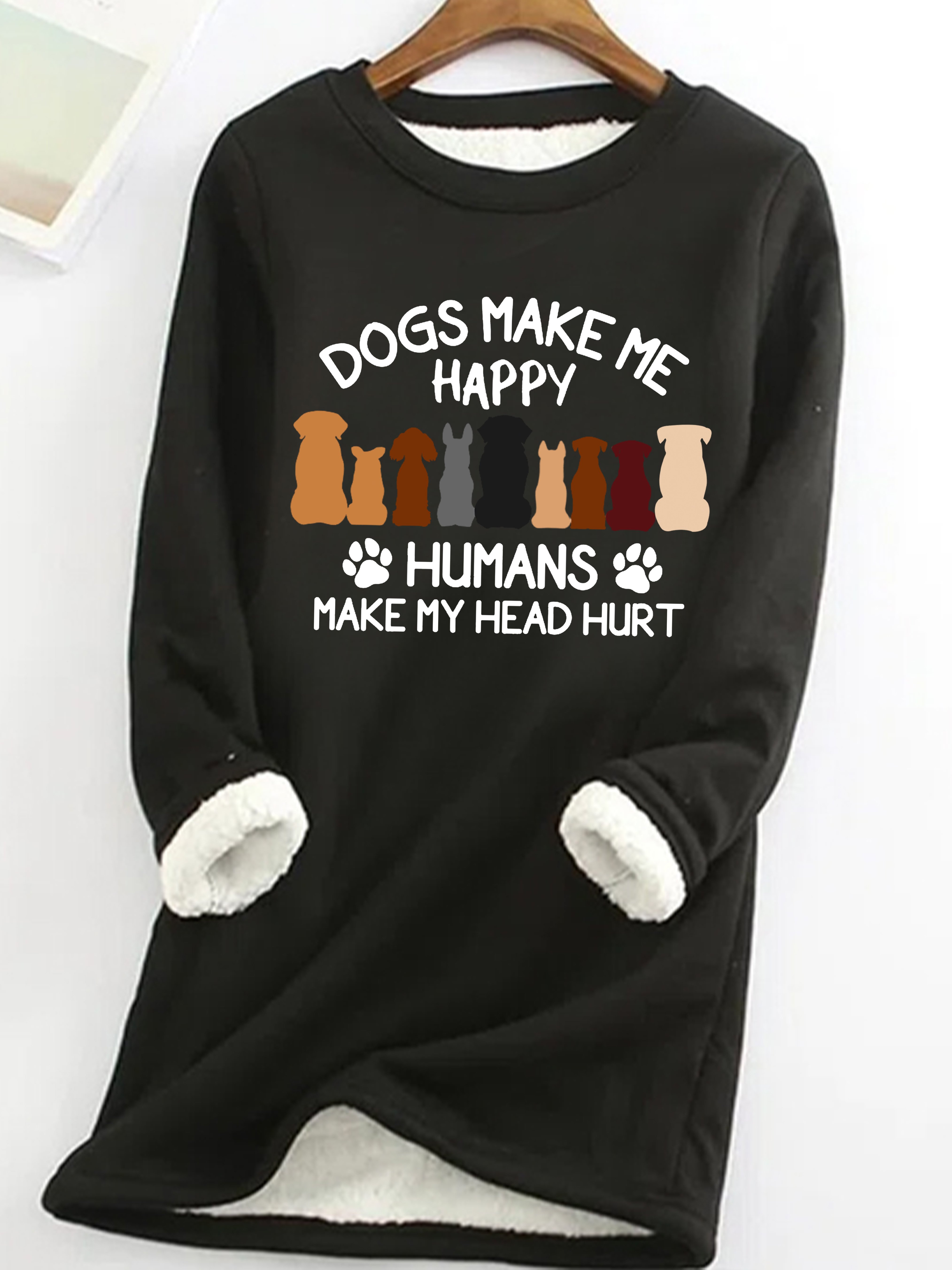 Women's Crew Neck Dog Simple Spring/Fall Long Sleeve Sweatshirt