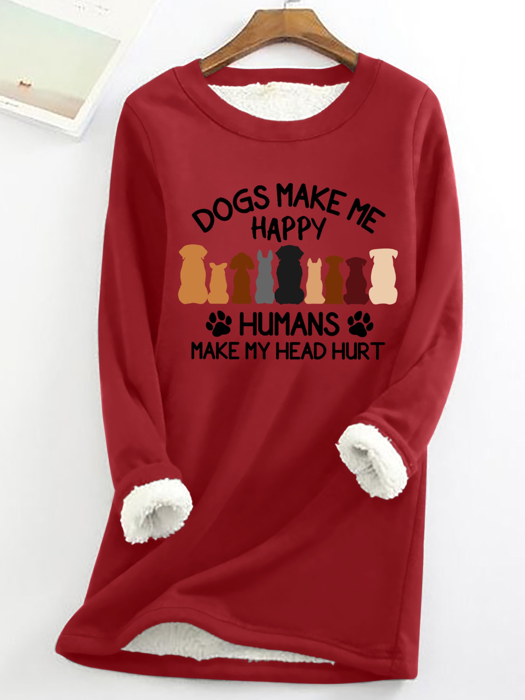 Women's Crew Neck Dog Simple Spring/Fall Long Sleeve Sweatshirt