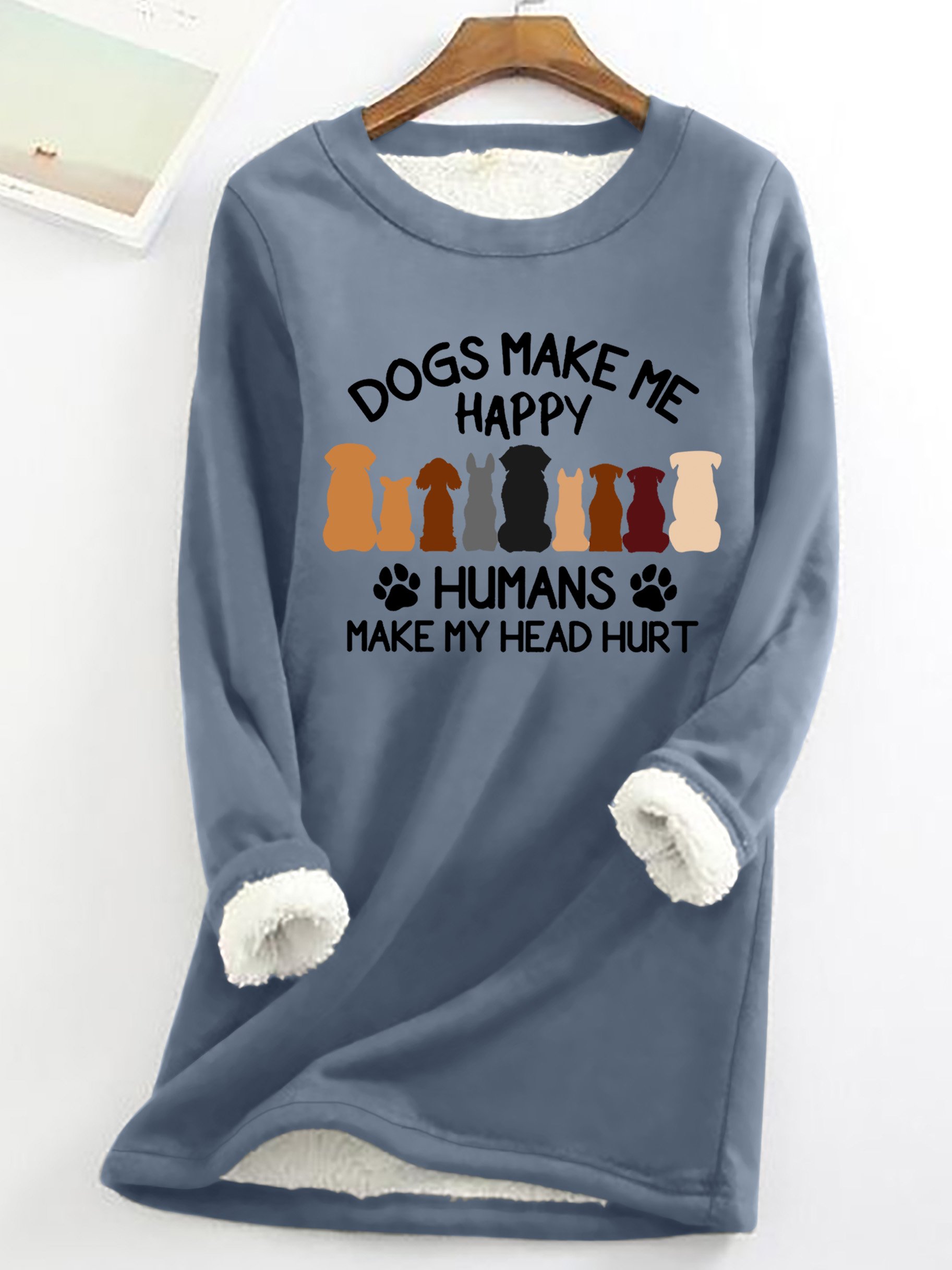 Women's Crew Neck Dog Simple Spring/Fall Long Sleeve Sweatshirt