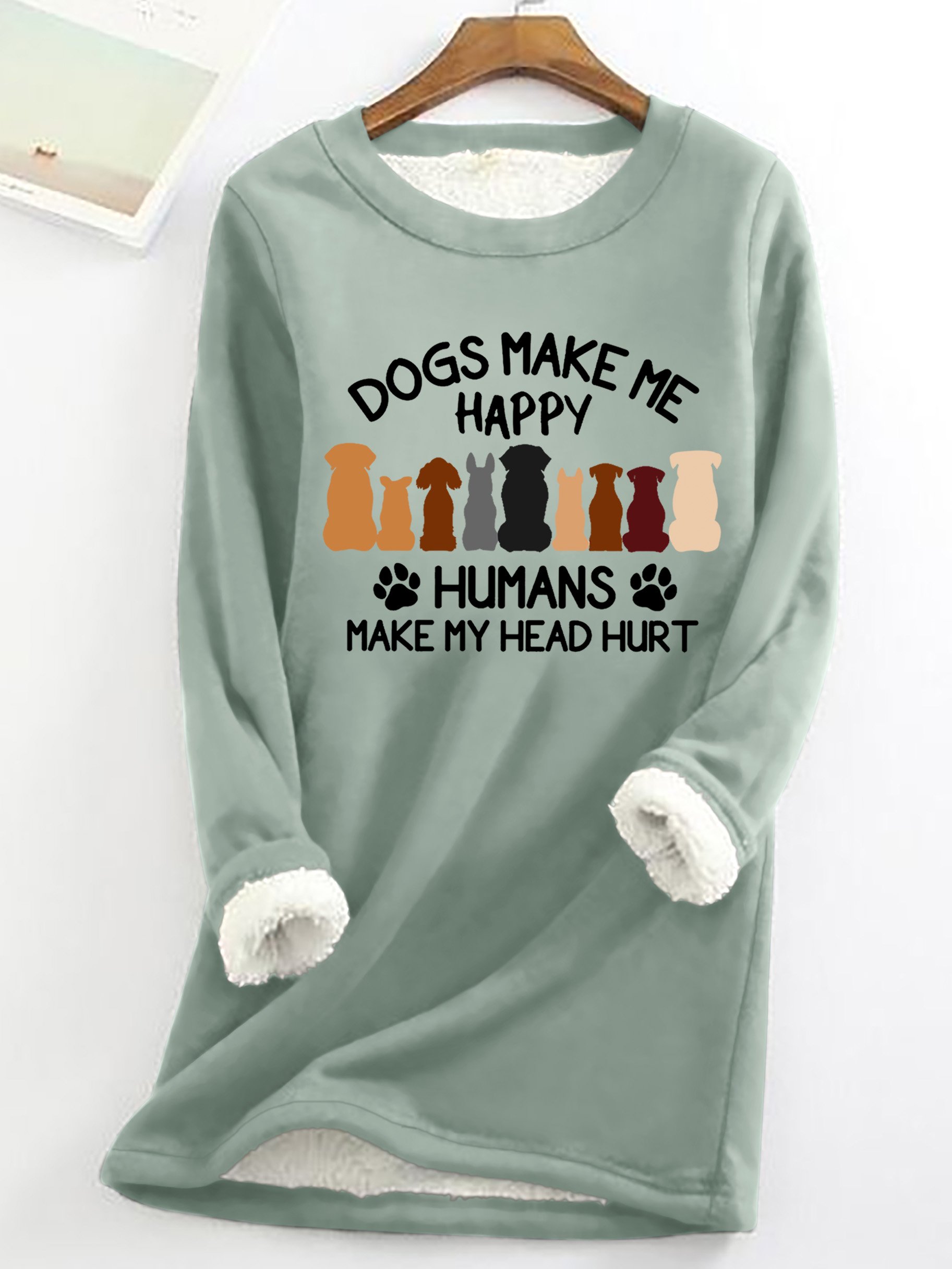 Women's Crew Neck Dog Simple Spring/Fall Long Sleeve Sweatshirt