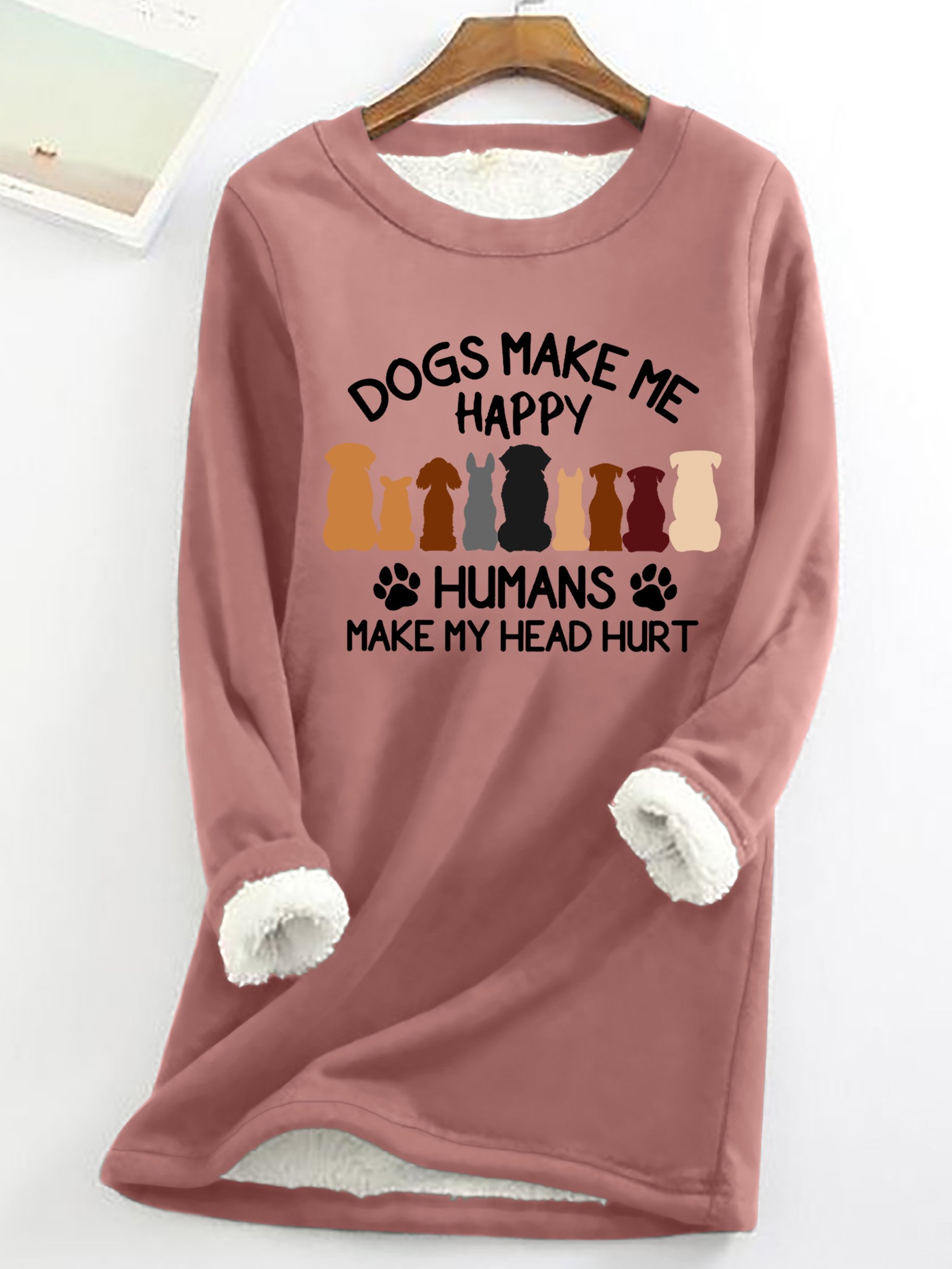 Women's Crew Neck Dog Simple Spring/Fall Long Sleeve Sweatshirt