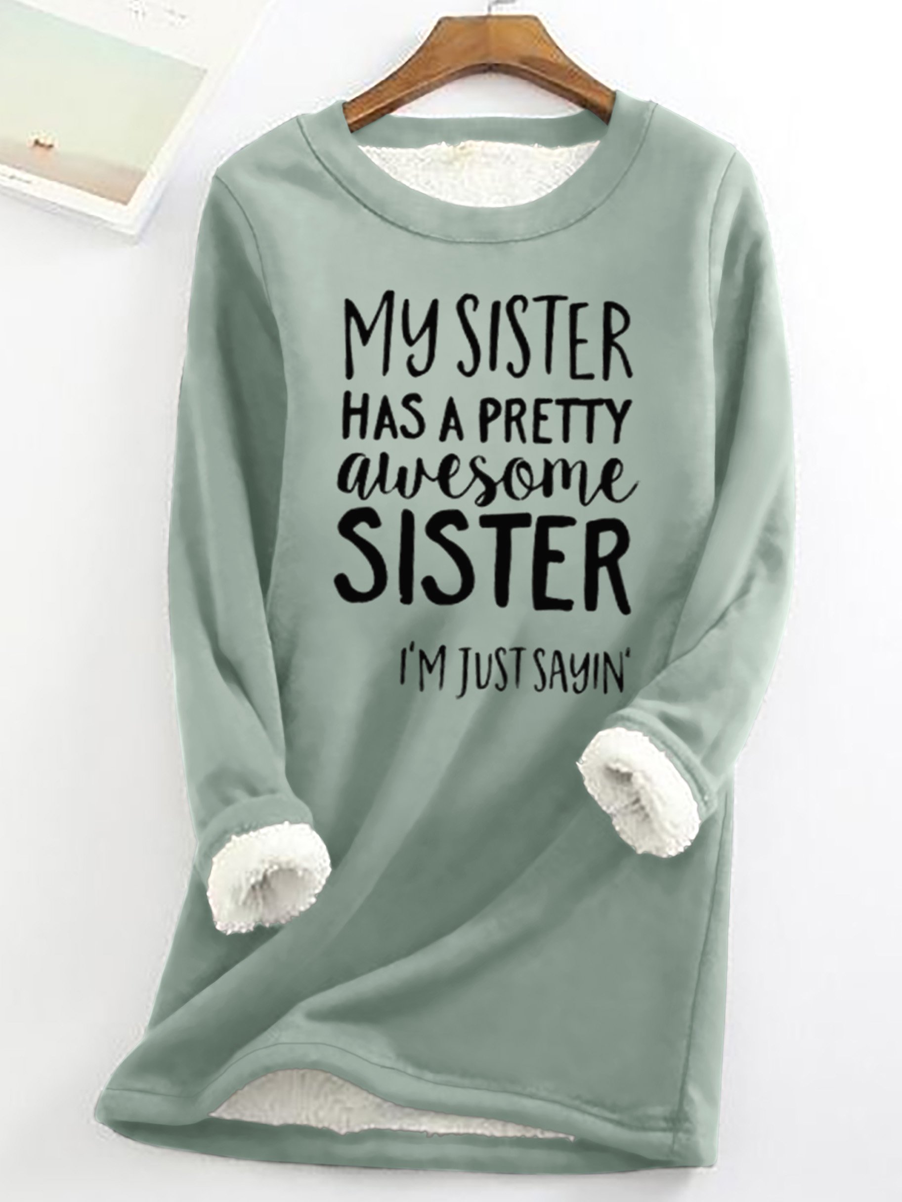 Women's Crew Neck Text Letters Simple Spring/Fall Long Sleeve Sweatshirt