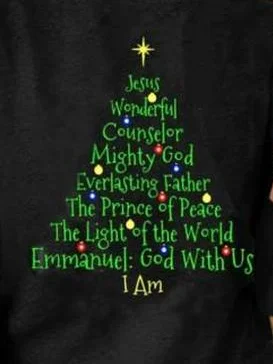 Women's T shirt Tee Black Christmas Tree Text Print Long Sleeve Christmas Crew Neck T-Shirt