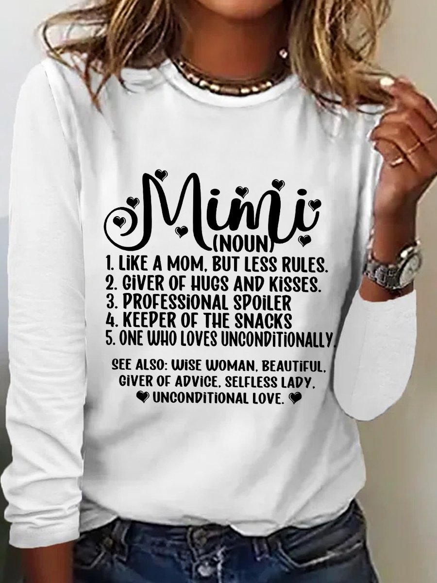 Women's Long Sleeve Blouse Spring/Fall Text Letters Cotton-Blend Crew Neck Daily Going Out Simple Top