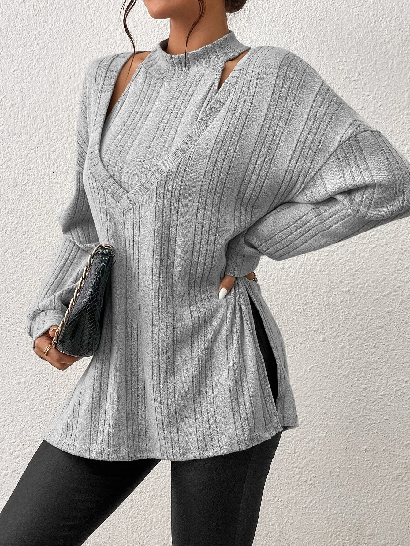 Plain Casual Loose Crew Neck Top