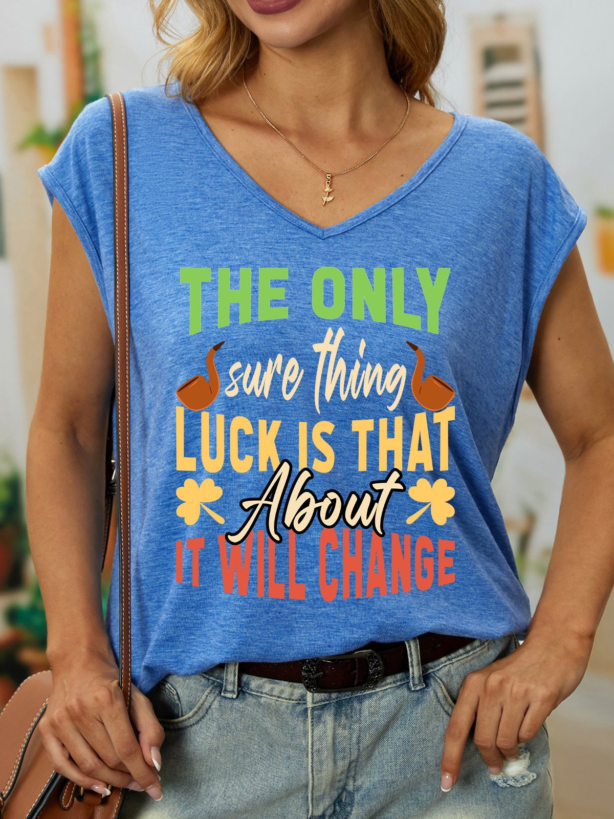 Women's Sleeveless Tank Top Camisole Summer Shamrock V Neck Daily Casual Top