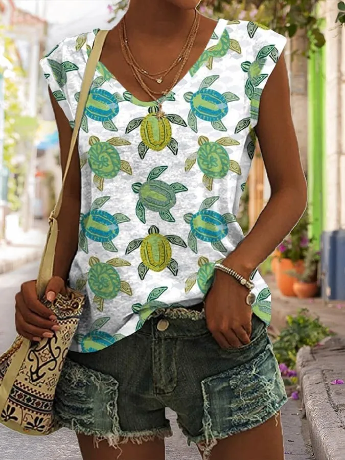 Women's Short Sleeve Tee T-shirt Summer Marine Life Jersey V Neck Daily Going Out Casual Top