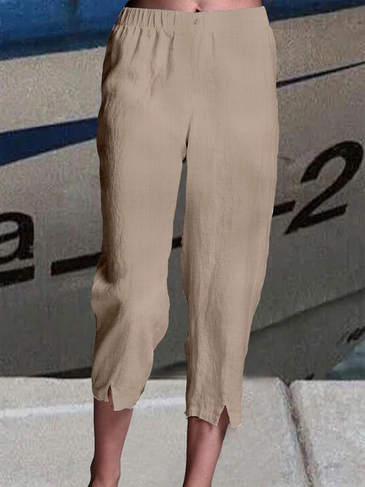 JFN Casual Loose Cotton Plain Pants