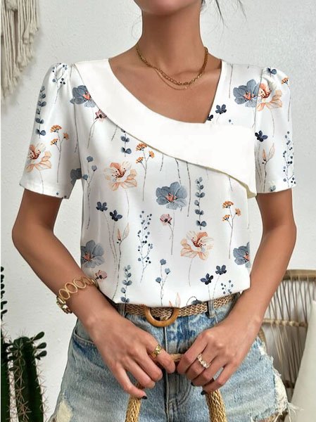 Casual Floral Others Blouse