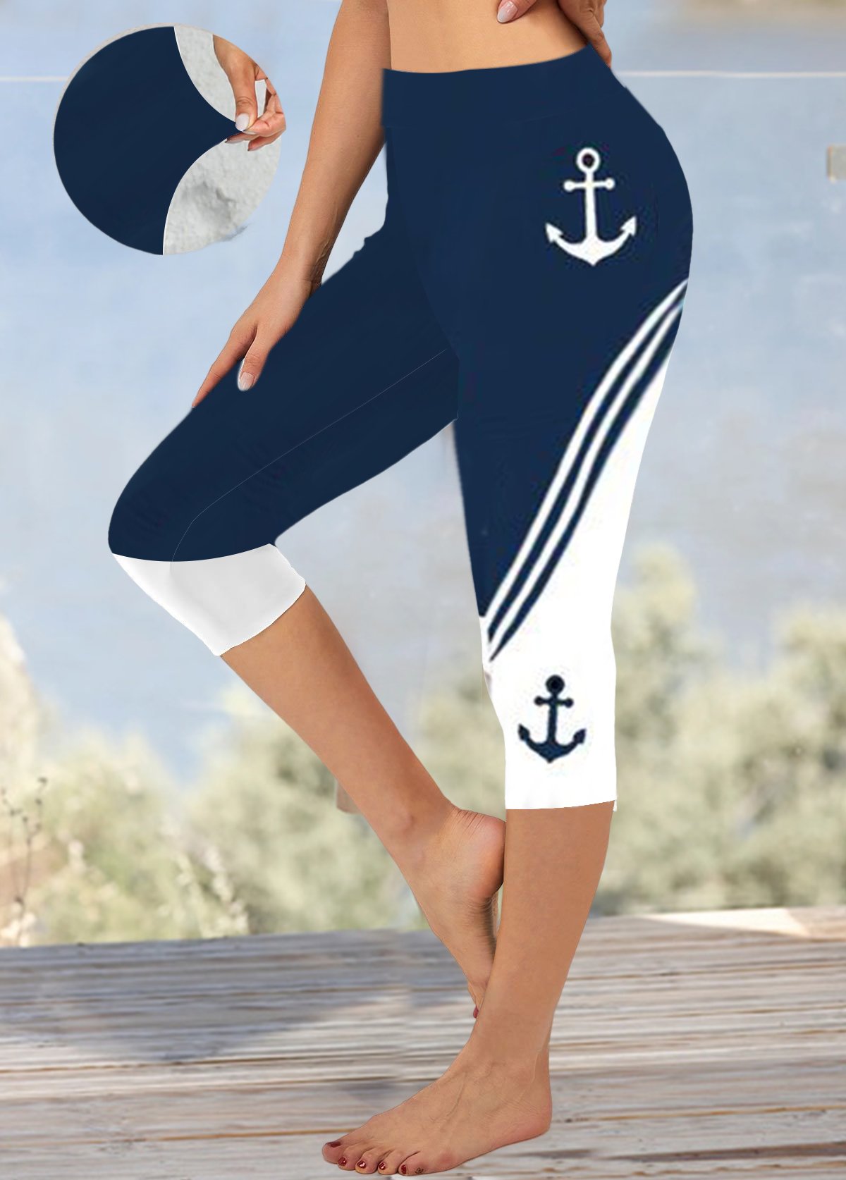 Anchor Tight Knitted Casual Nautical Leggings