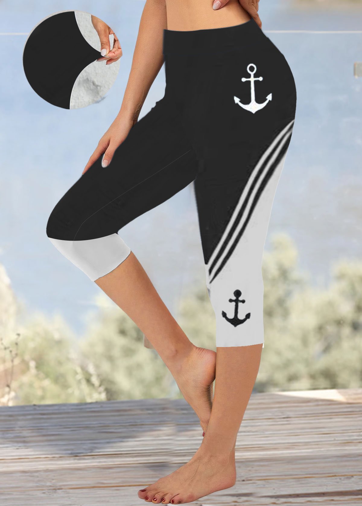 Anchor Tight Knitted Casual Nautical Leggings