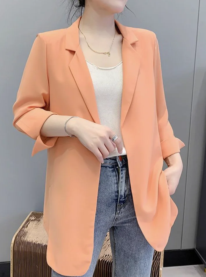 Lapel Collar Plain Casual Blazer