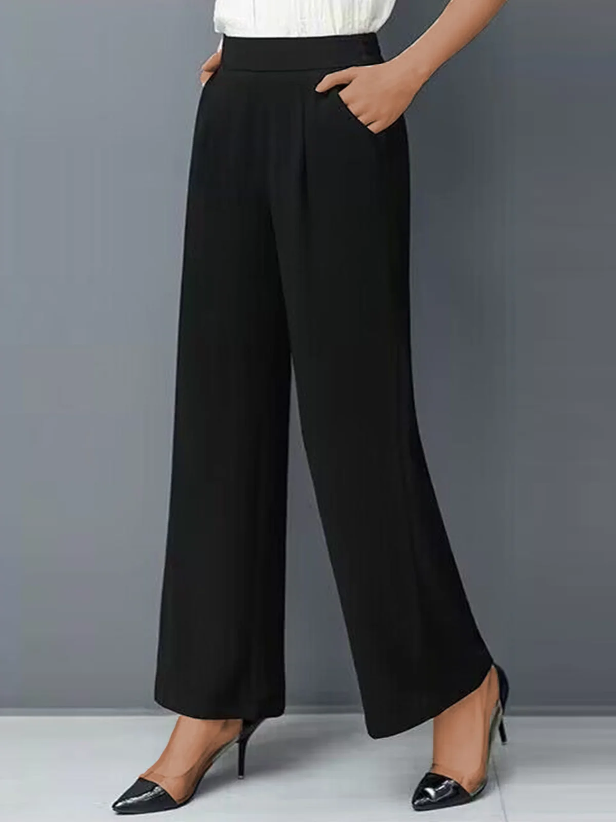 Women's Trousers Straight Pants Daily Going Out Casual Pocket Stitching Plain All Season Pants