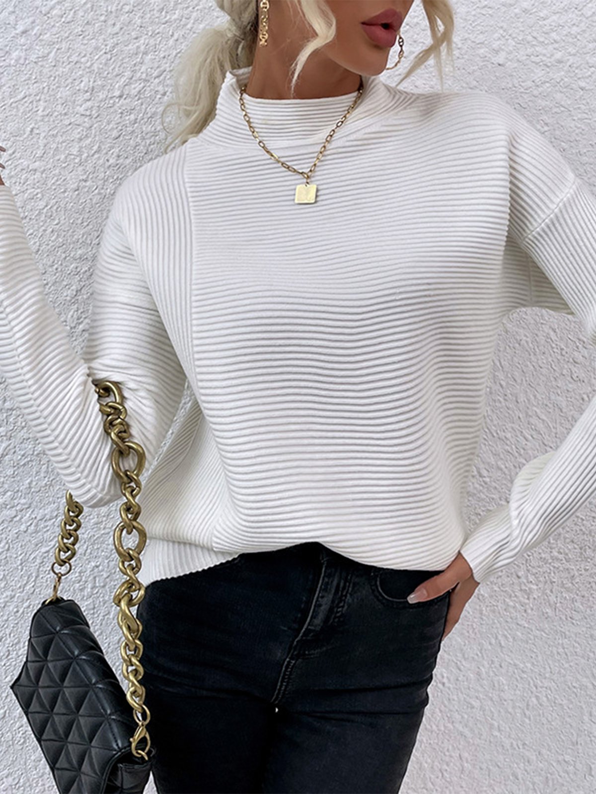 Casual Turtleneck Sweatshirt