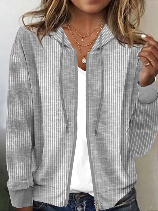 Knitted Loose Striped Casual Jacket
