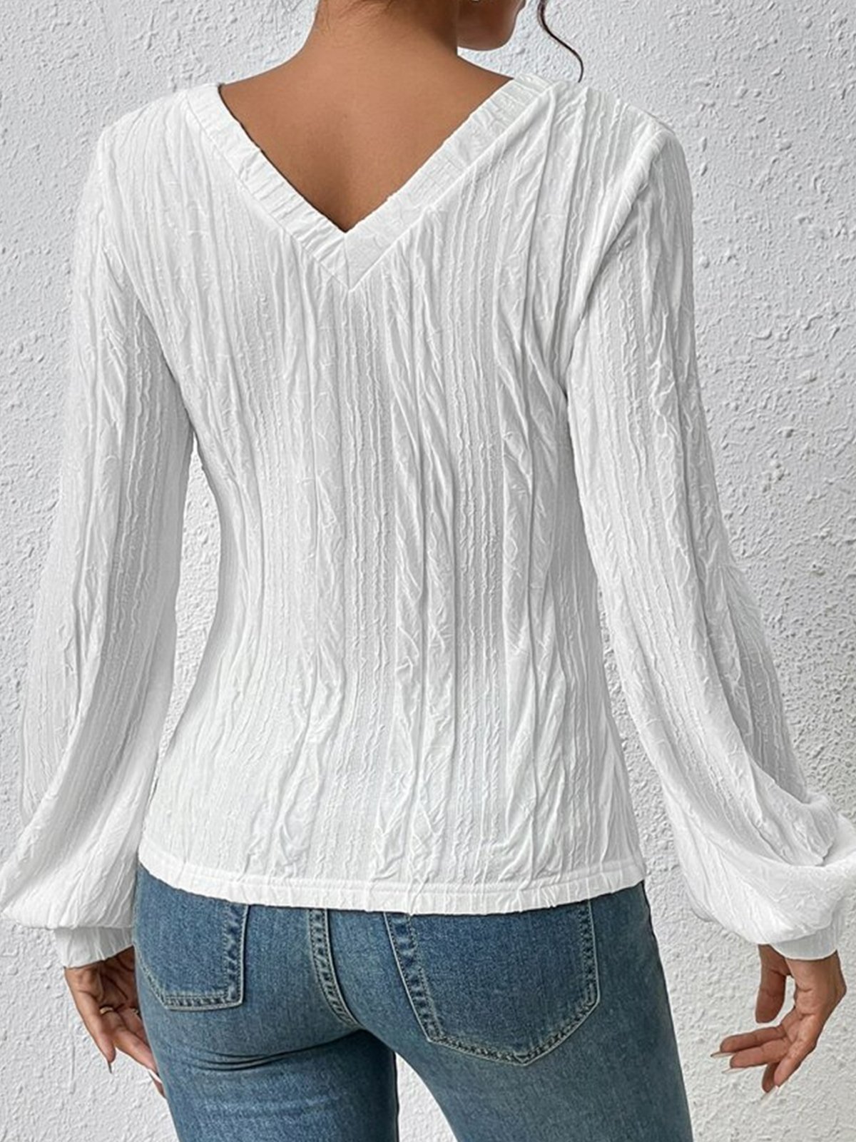 Casual V Neck Loose Cotton-Blend Shirt