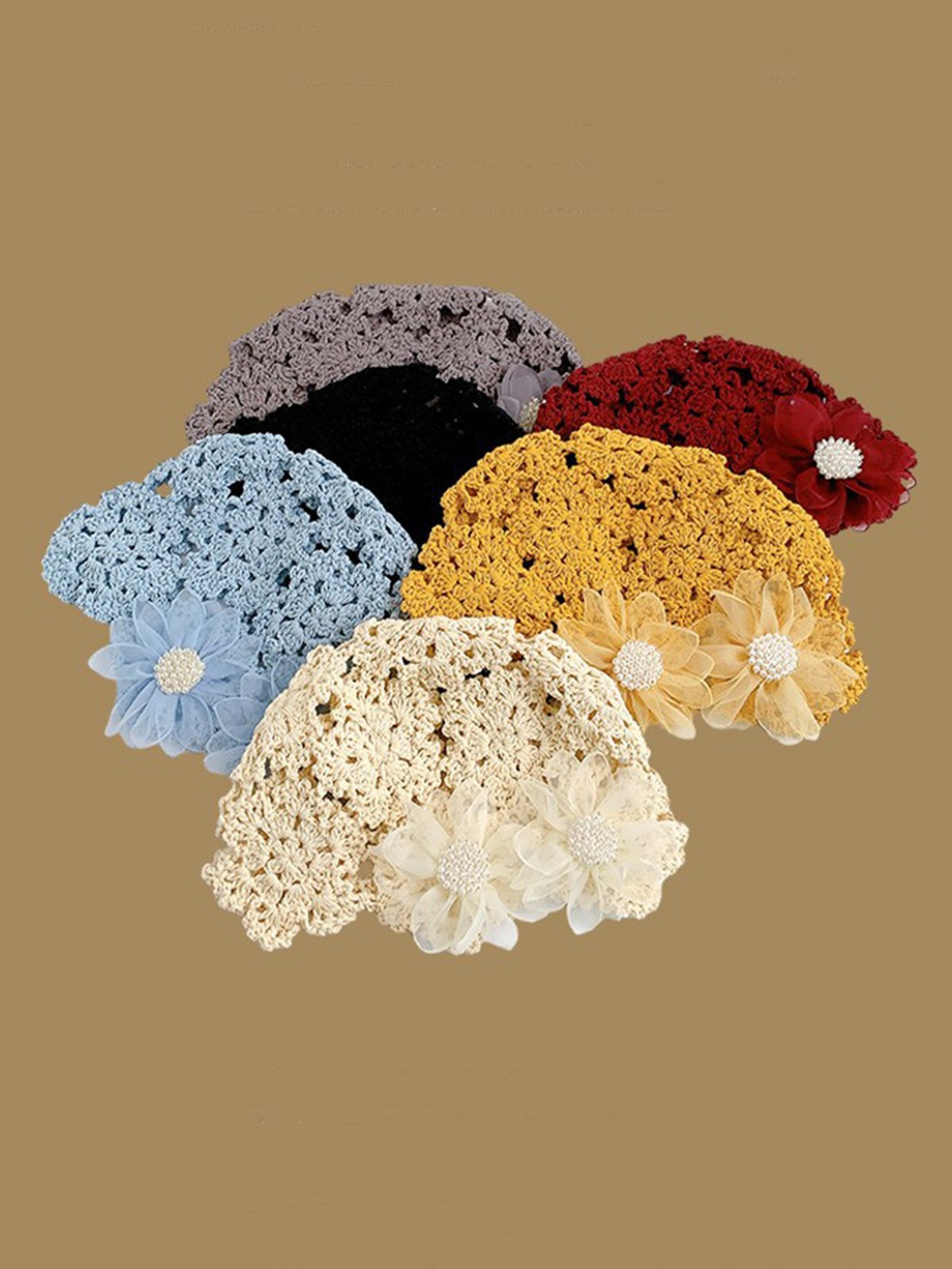 Elegant Imitation Pearls Applique Knitted Hat