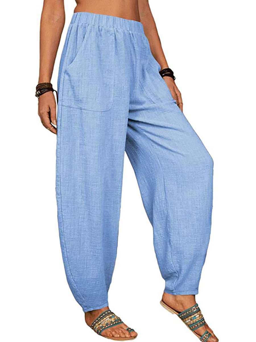 JFN cotton Harem Pants Yoga Pants with Pockets