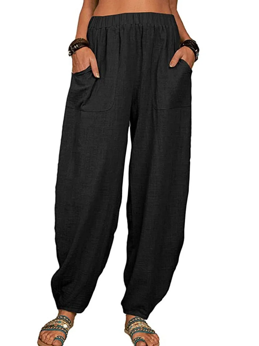 JFN cotton Harem Pants Yoga Pants with Pockets