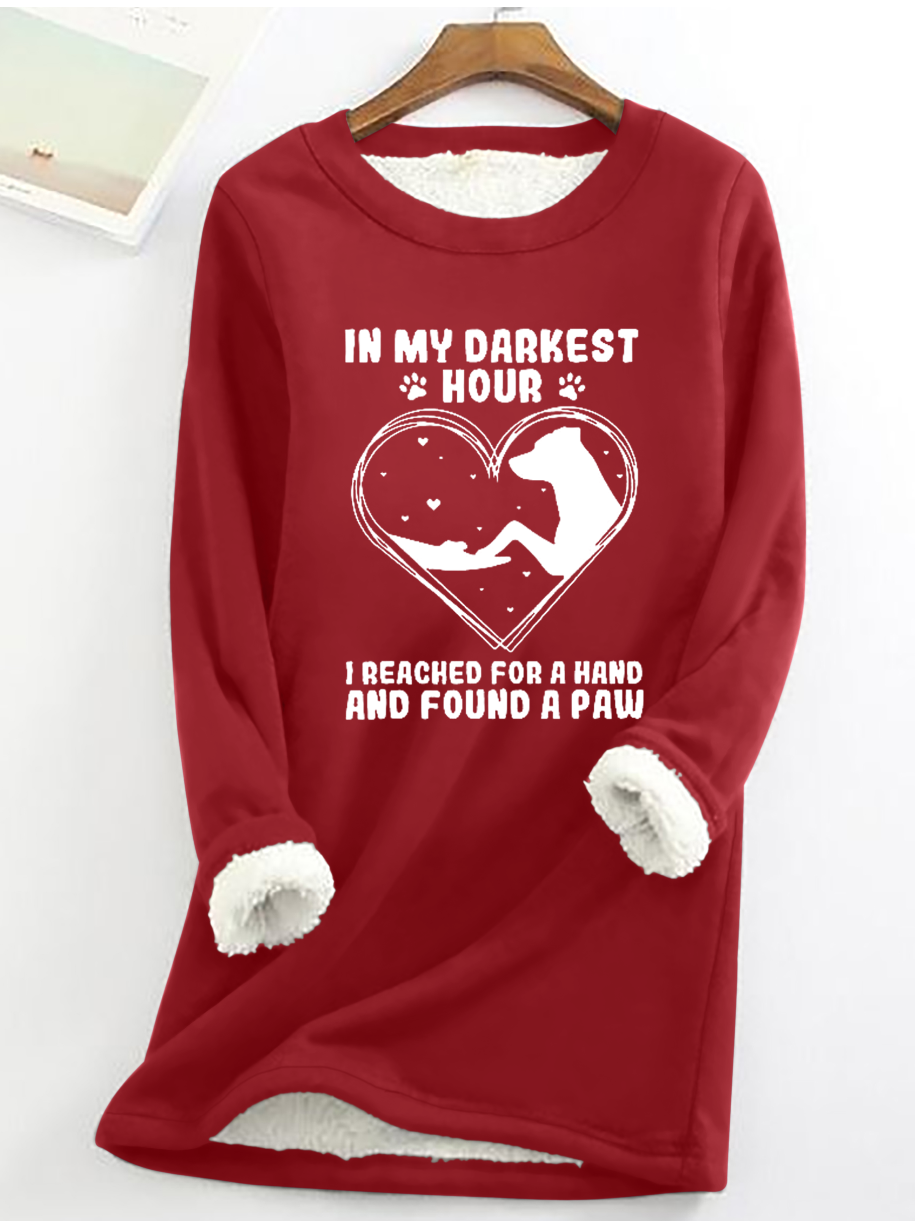 Women's Crew Neck Dog Casual Winter Long Sleeve Sweatshirt