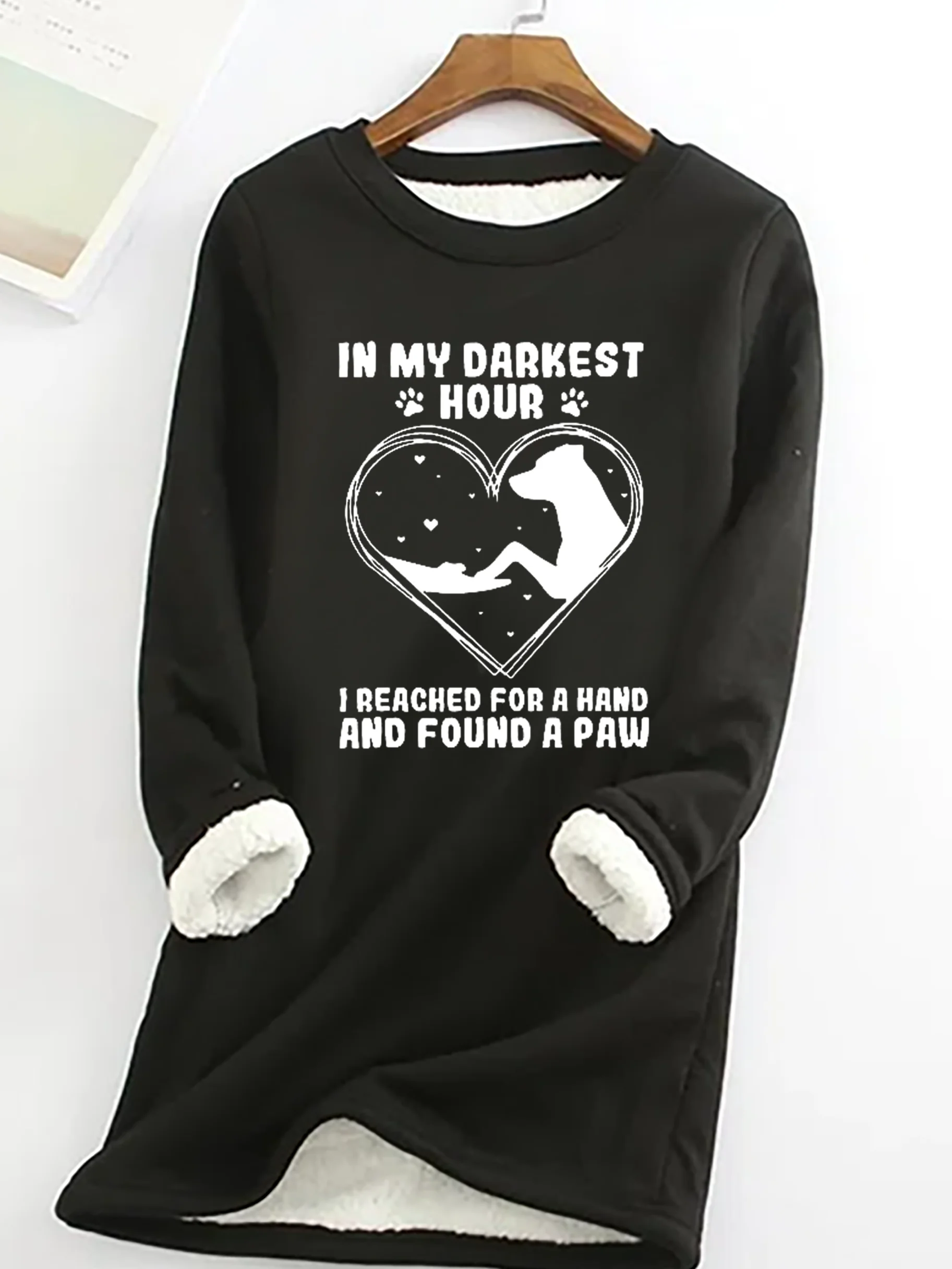 Women's Crew Neck Dog Casual Winter Long Sleeve Sweatshirt