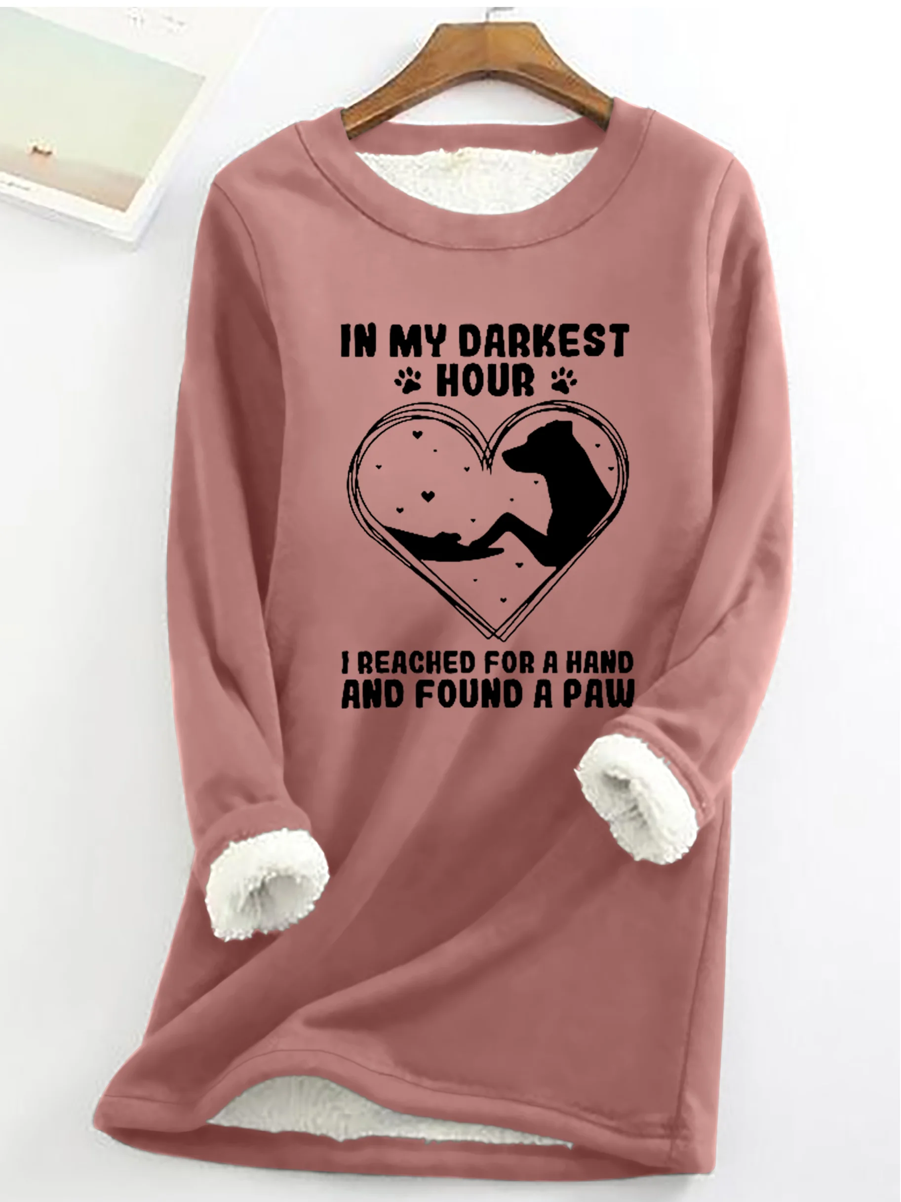 Women's Crew Neck Dog Casual Winter Long Sleeve Sweatshirt