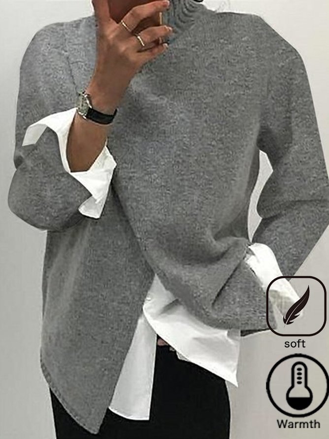 Women's Winter Plain Casual Long Sleeve Turtleneck Sweater