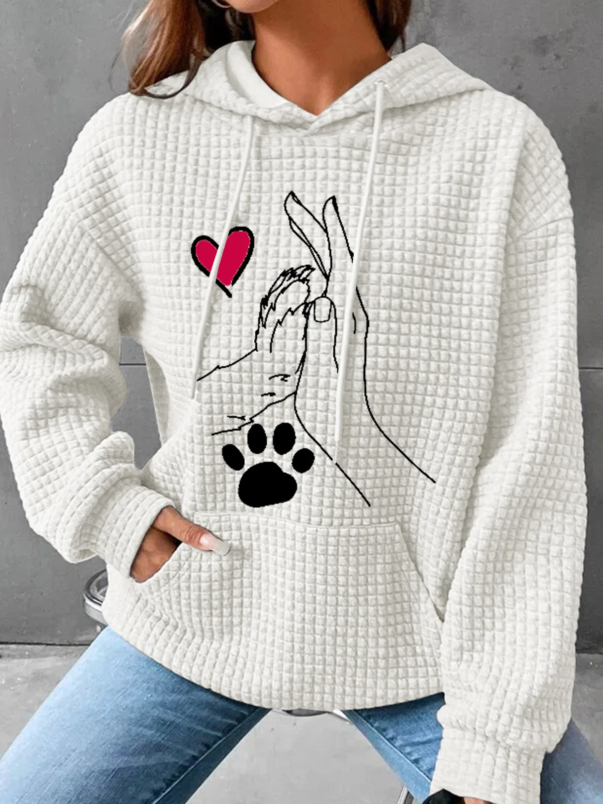 Women's Dog Spring/Fall Long Sleeve Casual Daily Hoodie