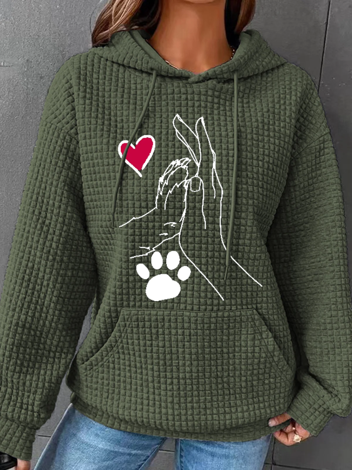 Women's Dog Spring/Fall Long Sleeve Casual Daily Hoodie