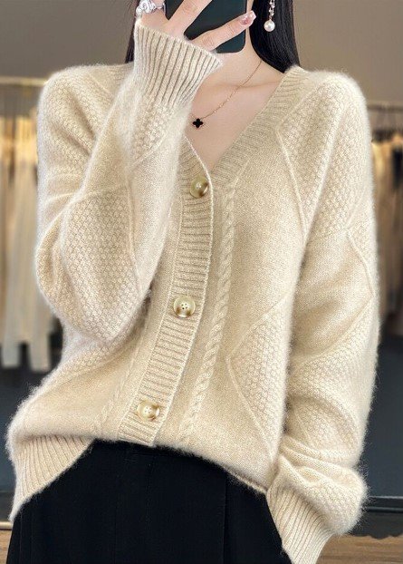 Women's Casual Winter Plain Wool/Knitting Cardigan