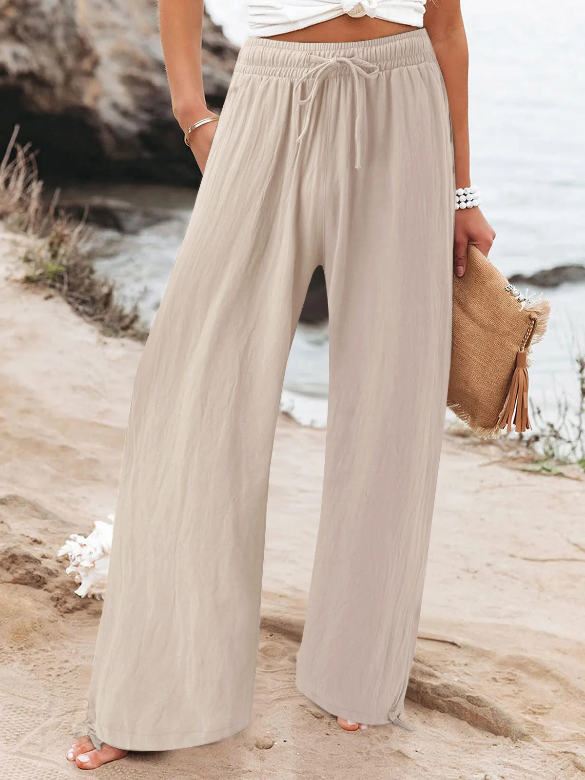 Women's Trousers Daily Going Out Casual Plain Spring/Fall Pants