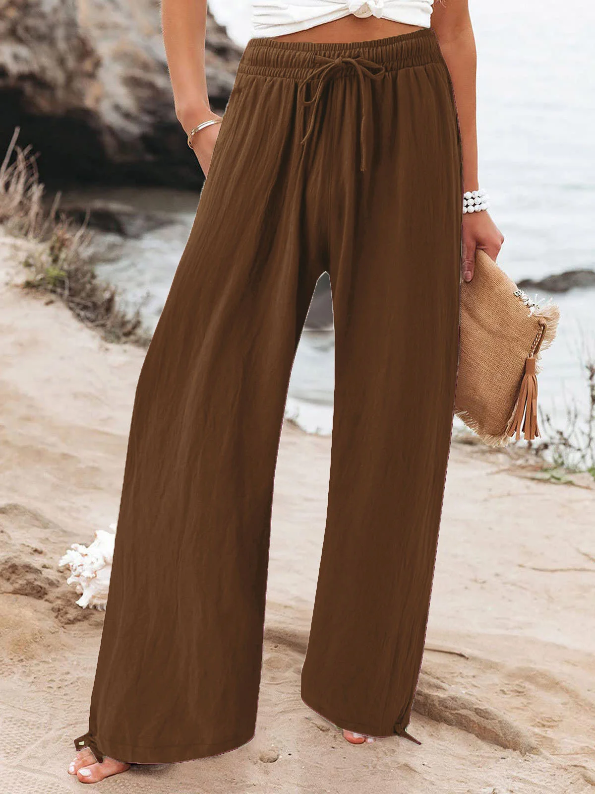 Women's Trousers Daily Going Out Casual Plain Spring/Fall Pants