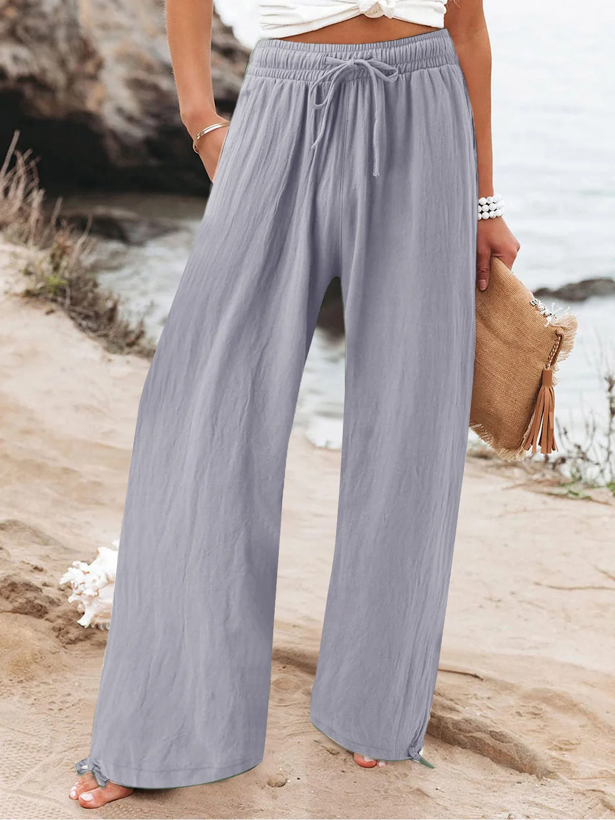 Women's Trousers Daily Going Out Casual Plain Spring/Fall Pants