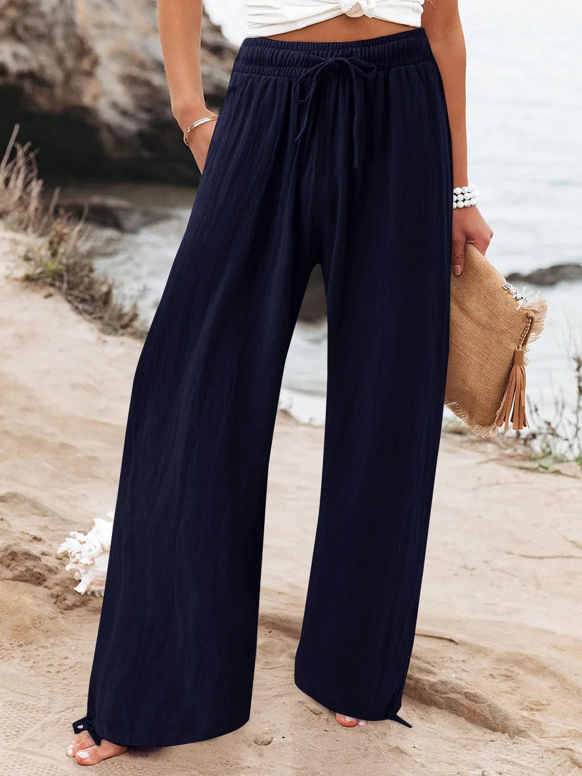 Women's Trousers Daily Going Out Casual Plain Spring/Fall Pants