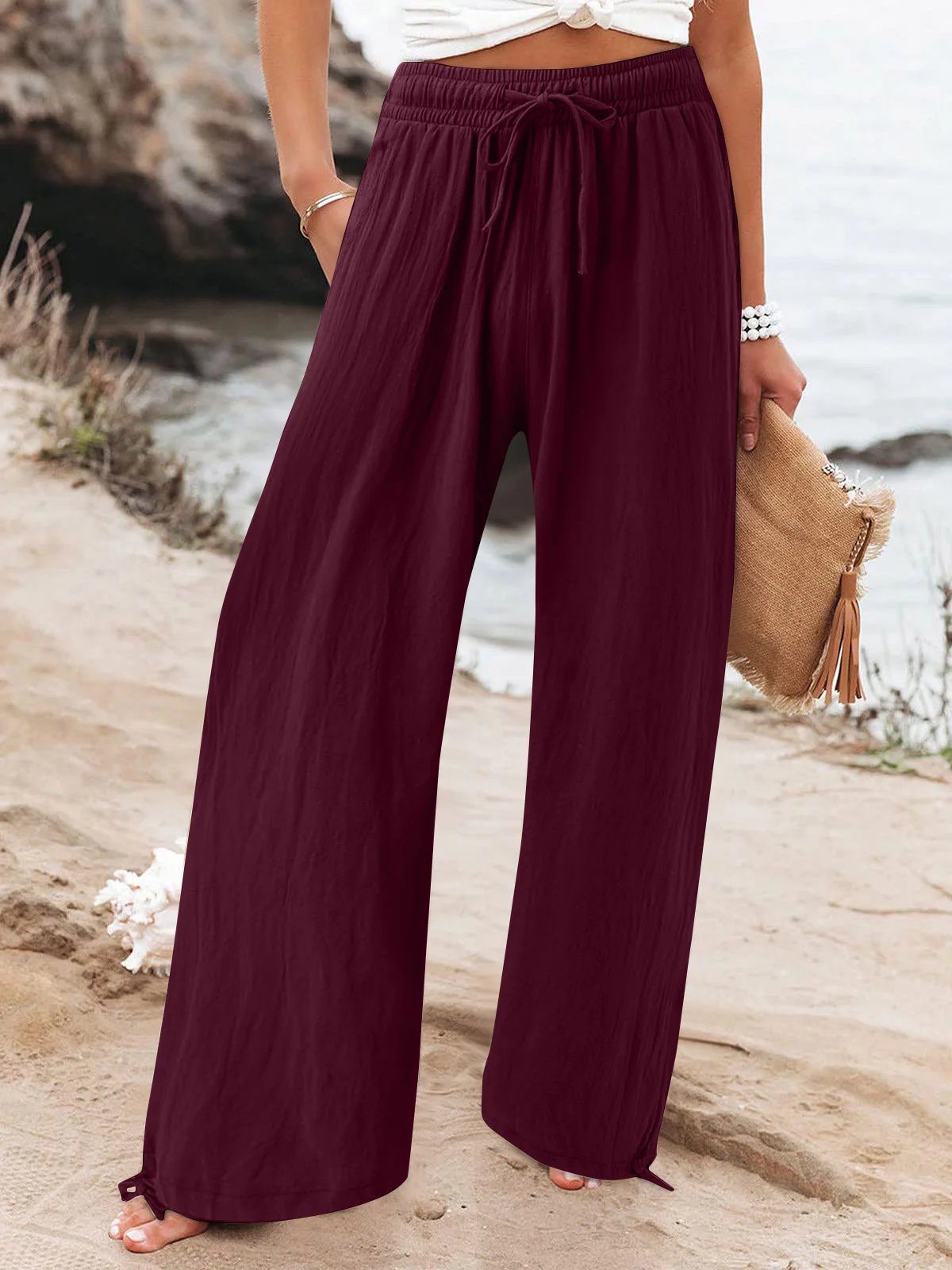 Women's Trousers Daily Going Out Casual Plain Spring/Fall Pants