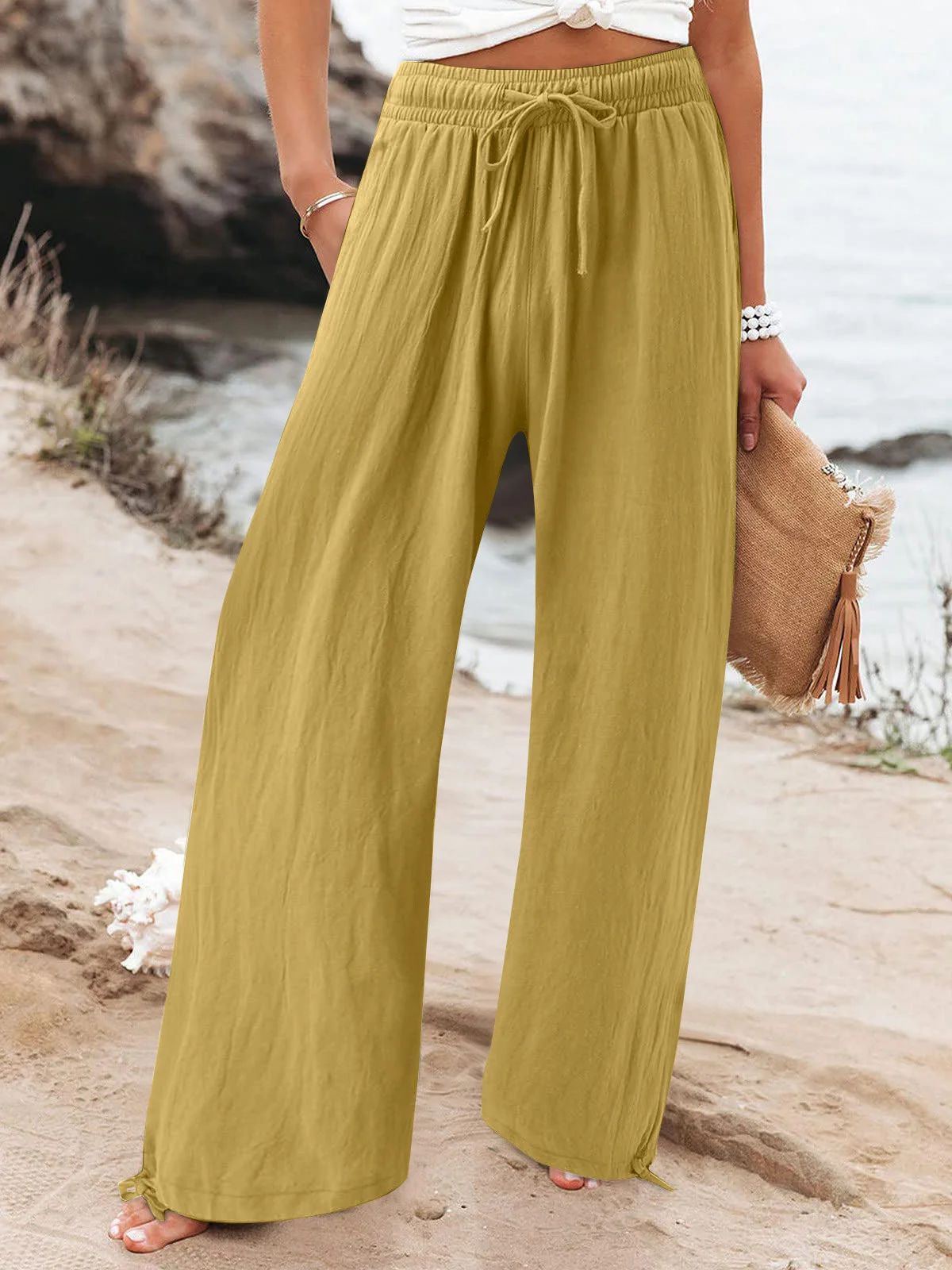 Women's Trousers Daily Going Out Casual Plain Spring/Fall Pants