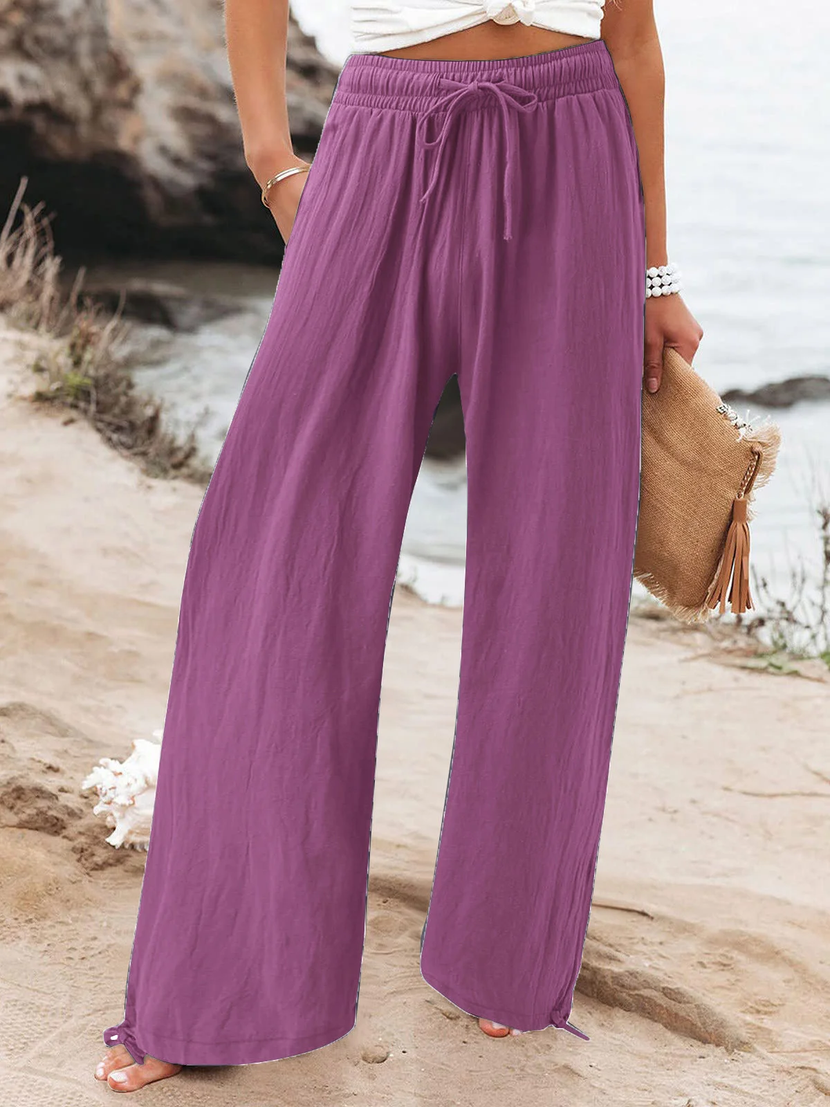 Women's Trousers Daily Going Out Casual Plain Spring/Fall Pants