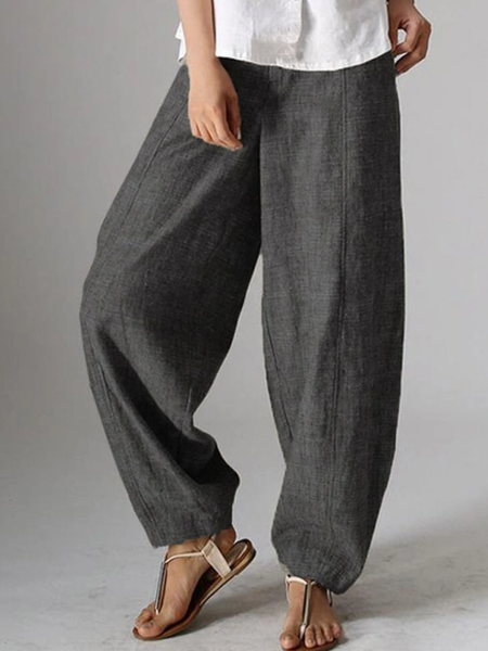 Women's Trousers Harem Pants Daily Going Out Casual Pocket Stitching Cotton Plain Spring/Fall Pants