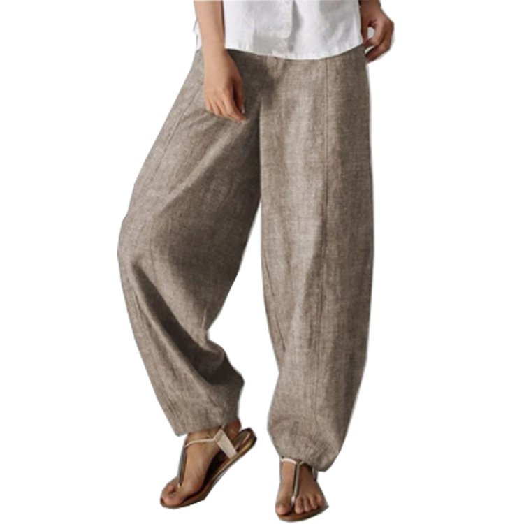 Women's Trousers Harem Pants Daily Going Out Casual Pocket Stitching Cotton Plain Spring/Fall Pants