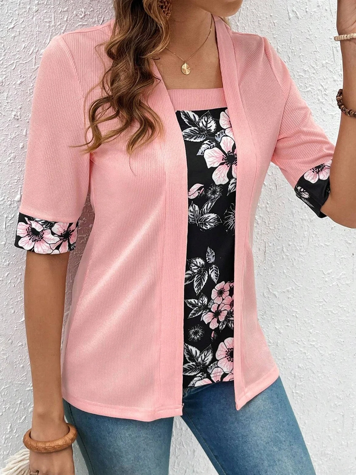 Women's Short Sleeve Blouse Summer Floral Square Neck Daily Going Out Casual Top