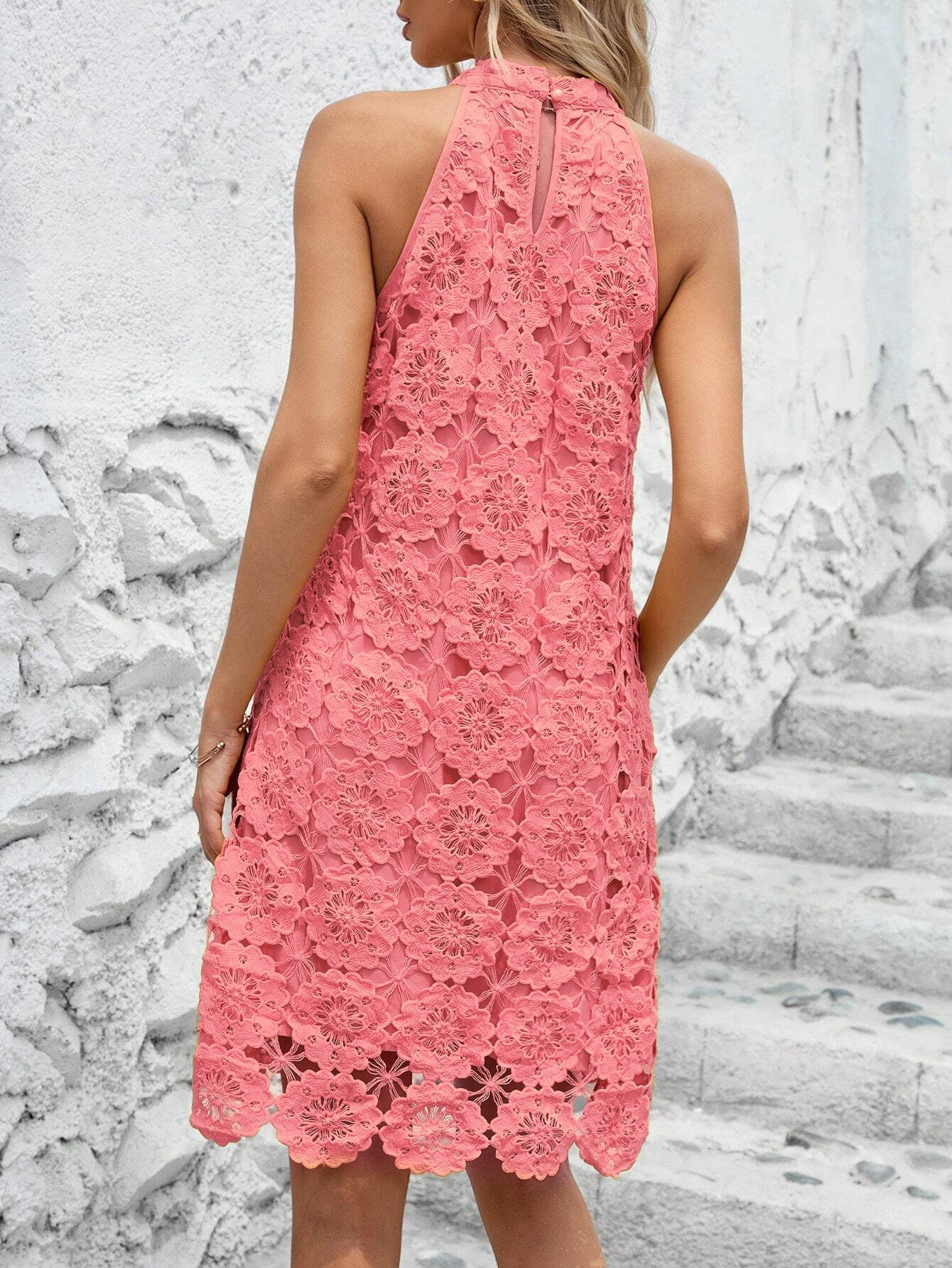 Regular Fit Lace Elegant Buckle Dress | justfashionnow