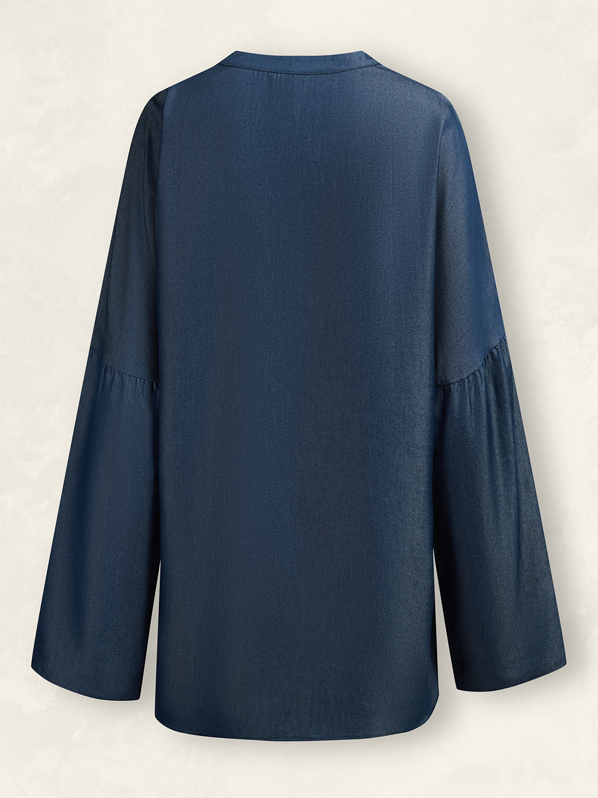 Women's Long Sleeve Blouse Spring/Fall Plain Buckle Notched Daily Going Out Casual Top Blue